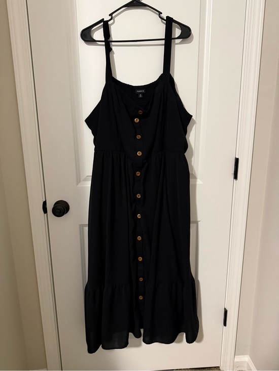 torrid Dresses & Skirts - torrid Black Button-Front Midi Dress with Ruffle Hem